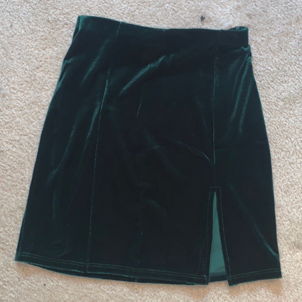 Dark Green Velvet Skirt